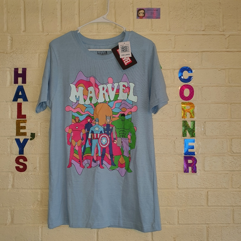 Marvel Adult T shirt Size L Short Sleeve Funny Art